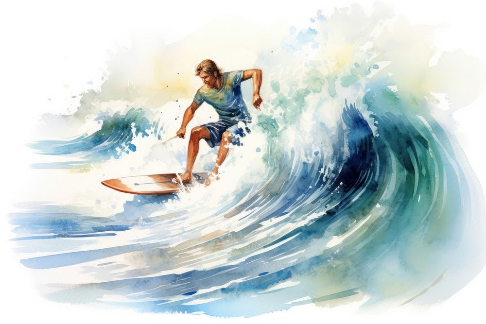 Surfing recreation sports nature. AI generated Image by rawpixel.