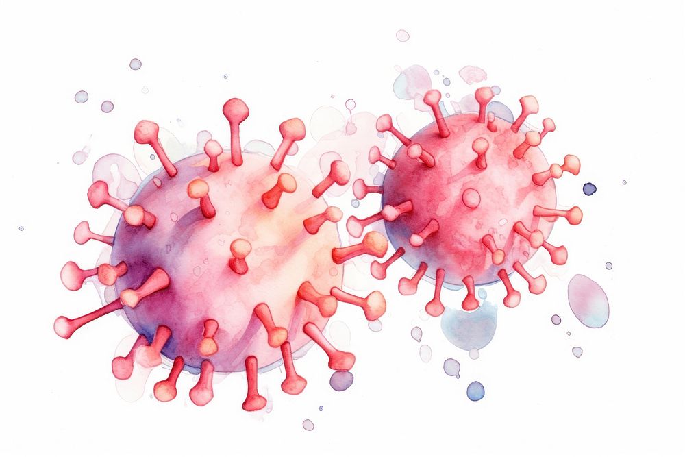 Virus white background microbiology splattered. AI generated Image by rawpixel.