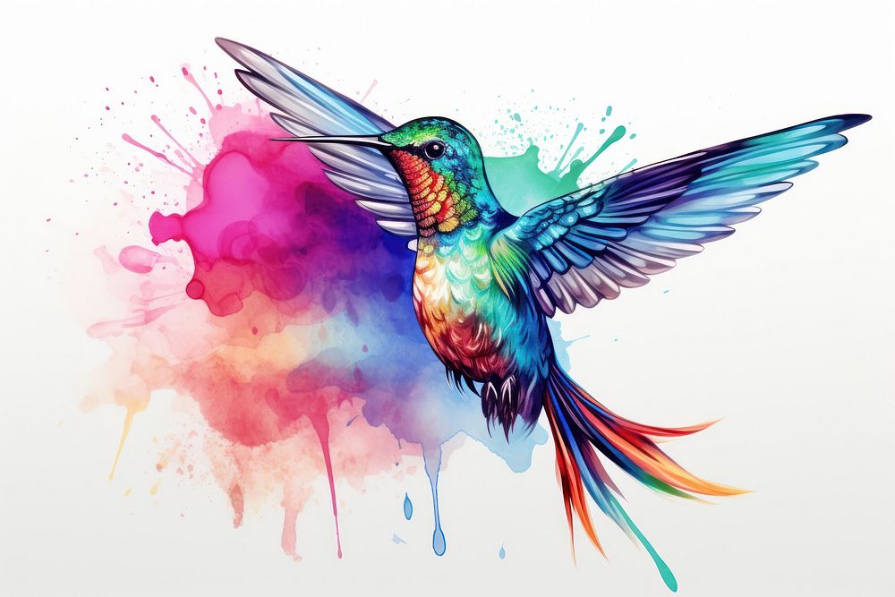 Hummingbird animal creativity abstract. AI generated Image by rawpixel.