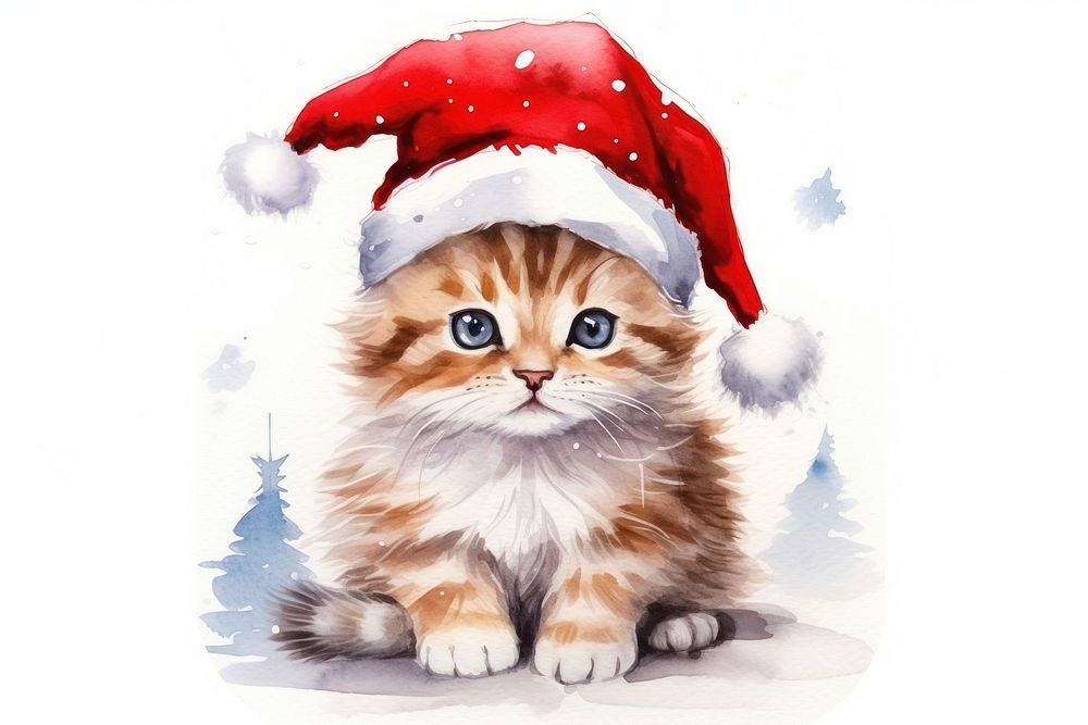 Kitten christmas mammal animal. AI generated Image by rawpixel.