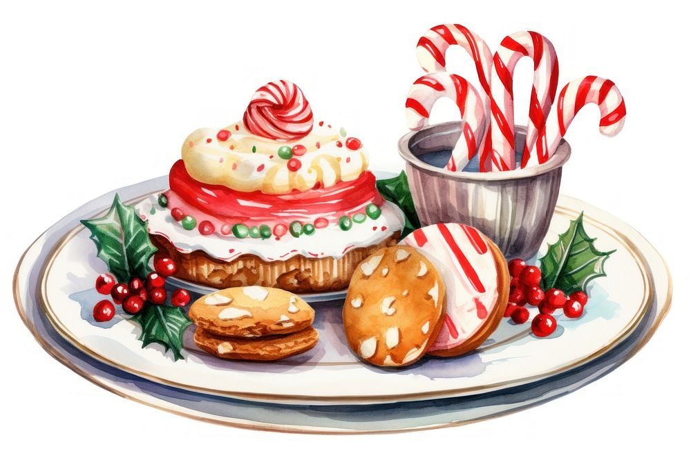 Dessert plate christmas table. AI generated Image by rawpixel.