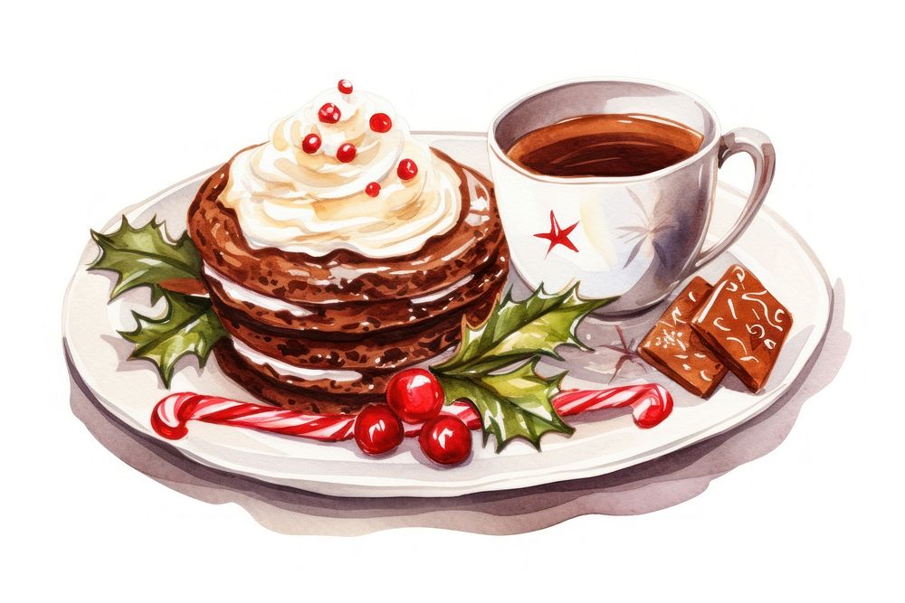 Dessert plate chocolate pancake. AI generated Image by rawpixel.