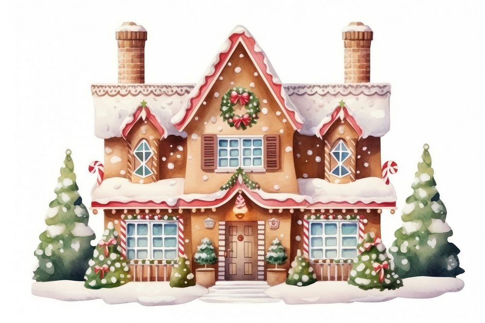 Christmas gingerbread house confectionery. AI generated Image by rawpixel.