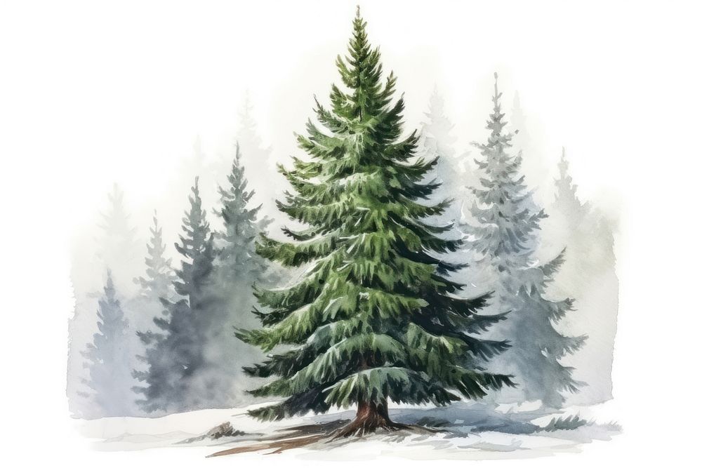 Tree christmas spruce winter. AI generated Image by rawpixel.