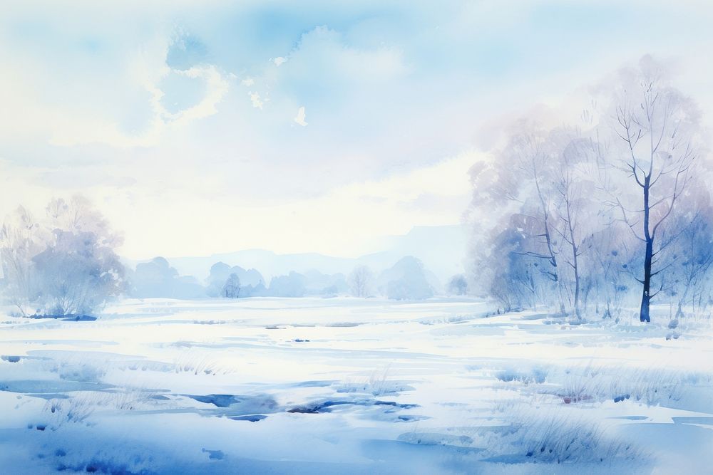 Landscape outdoors painting morning. AI generated Image by rawpixel.