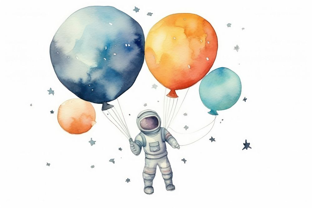 Balloon cartoon space transportation. AI generated Image by rawpixel.