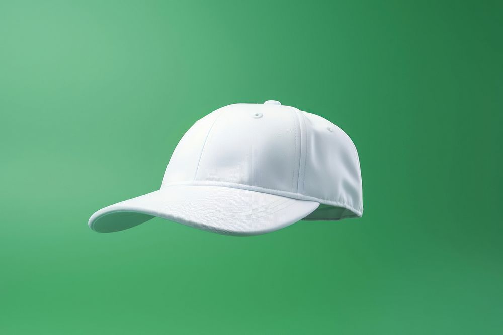 Green white cap green background. 