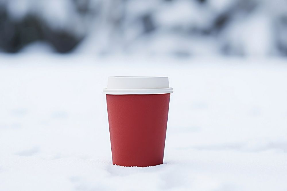 Coffee cup drink snow. AI generated Image by rawpixel.