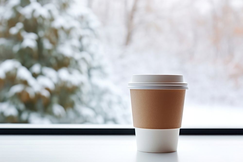 Window coffee cup lighting. 