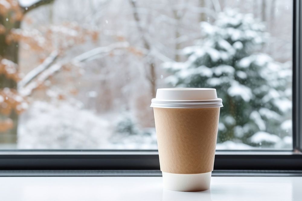 Window coffee cup lighting. 