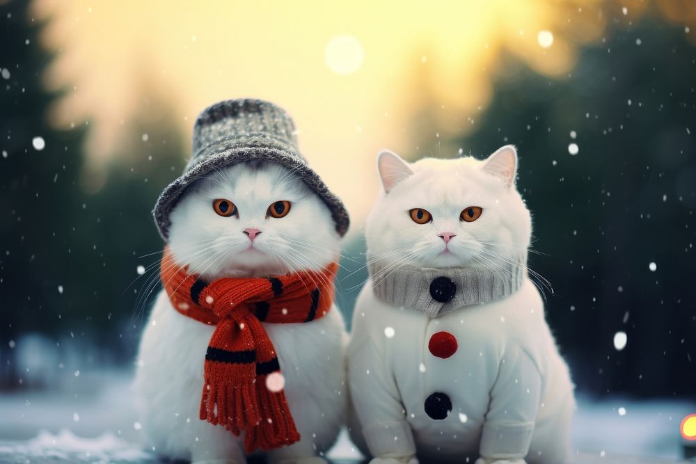 Snowman christmas mammal animal. AI generated Image by rawpixel.