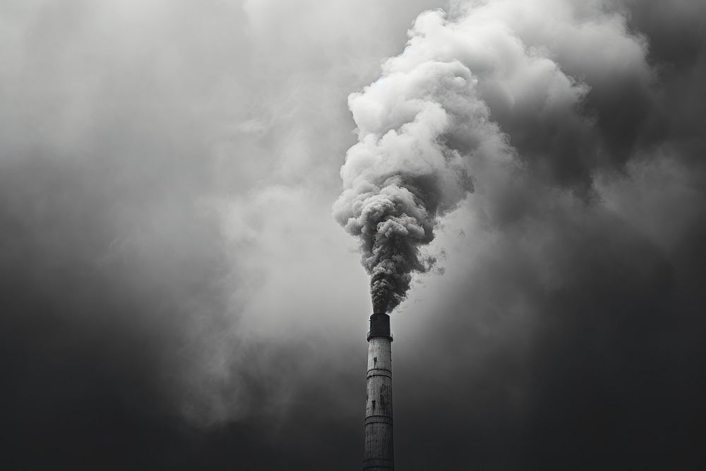 Smoke pollution outdoors chimney. AI generated Image by rawpixel.