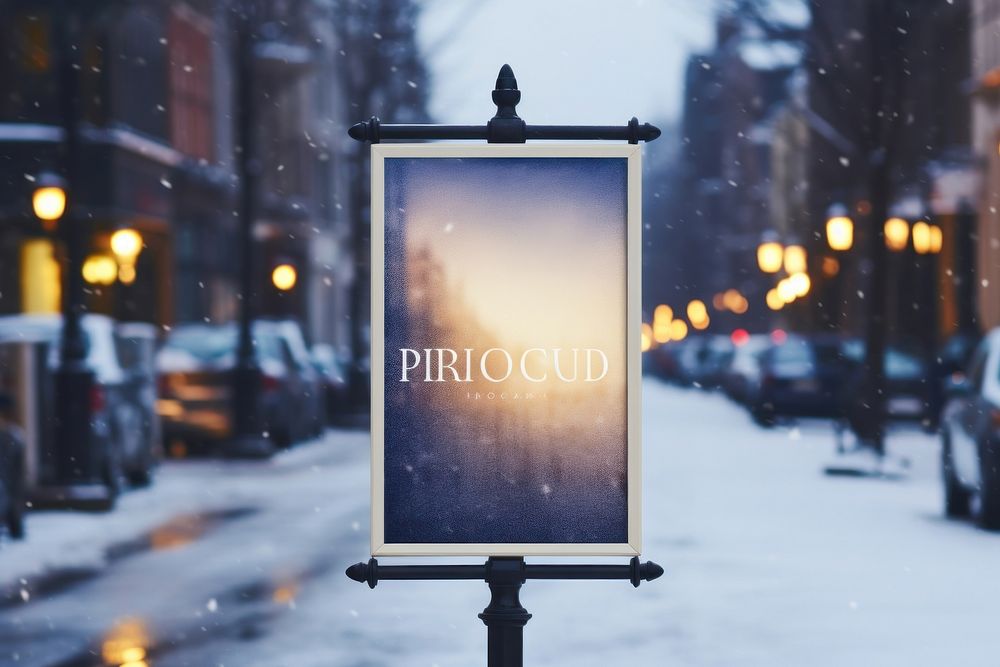 Snow billboard outdoors lighting. AI generated Image by rawpixel.