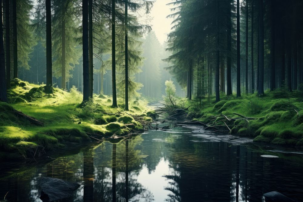 Landscape forest wilderness outdoors. AI generated Image by rawpixel.
