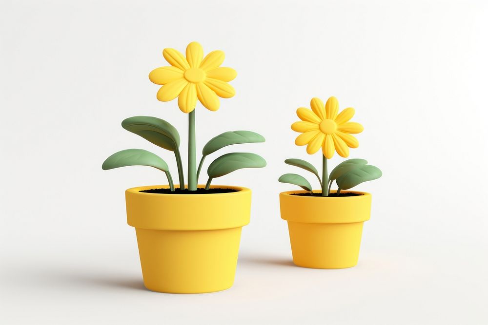 Flower cartoon yellow plant. AI generated Image by rawpixel.