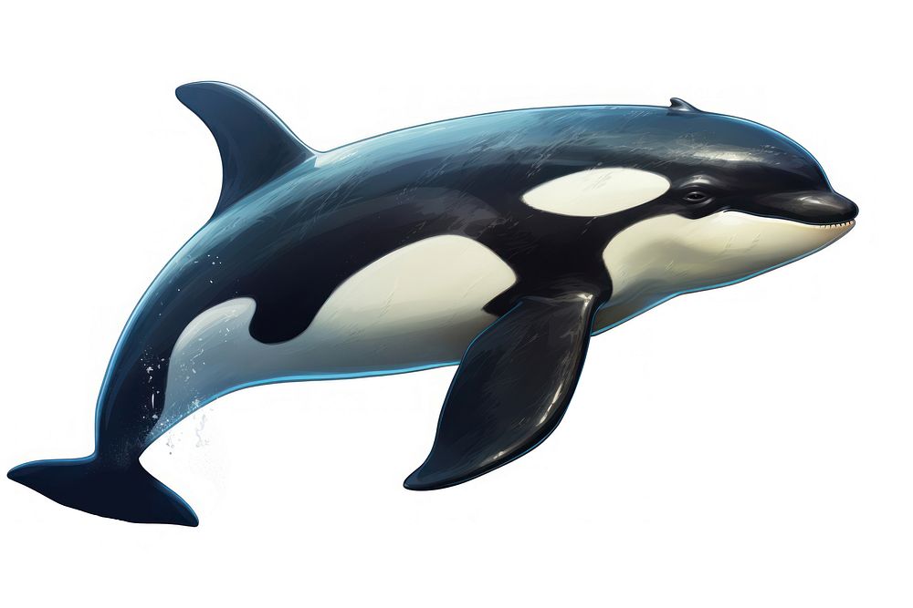 Animal mammal orca fish, digital paint illustration.