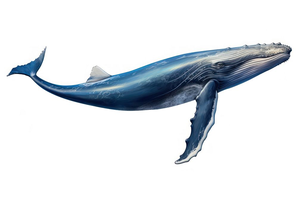 Whale animal mammal fish, digital paint illustration. 