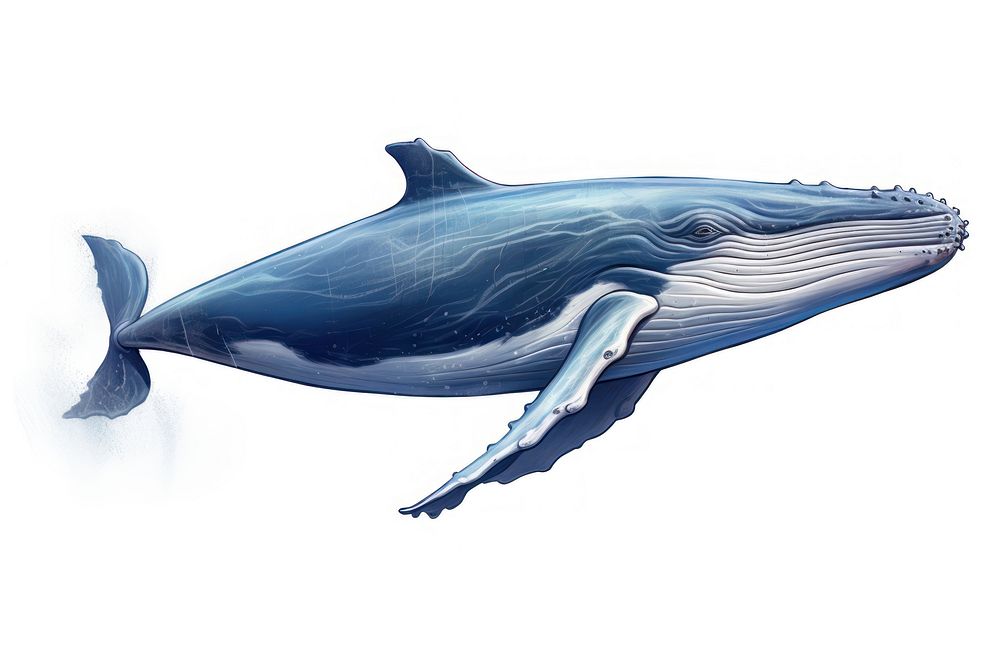 Whale animal mammal fish, digital paint illustration. AI generated image