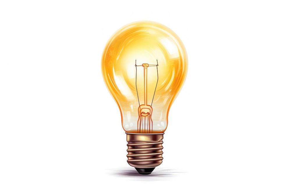 Light lightbulb white background electricity. AI generated Image by rawpixel.