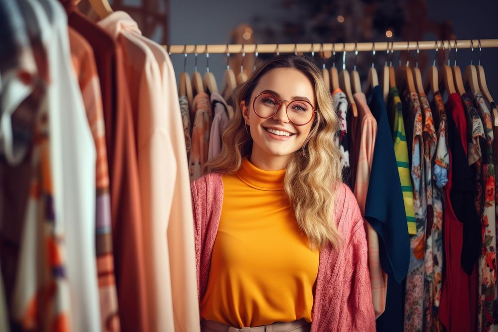 Glasses choosing fashion closet. 