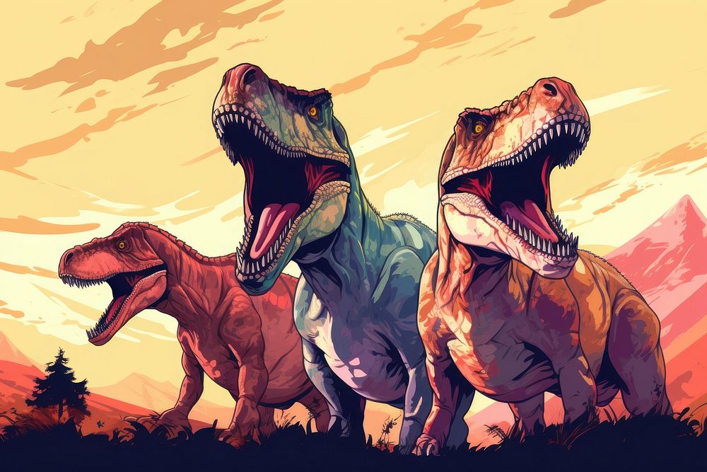 Dinosaur animal representation outdoors. AI generated Image by rawpixel.