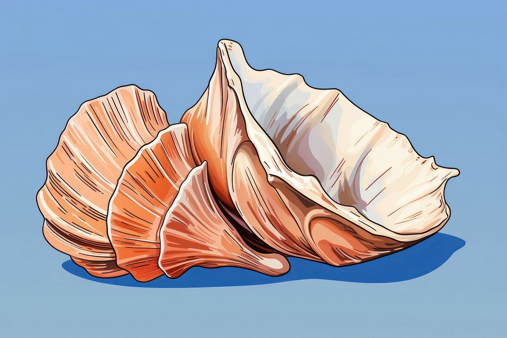 Seashell conch clam invertebrate. AI generated Image by rawpixel.