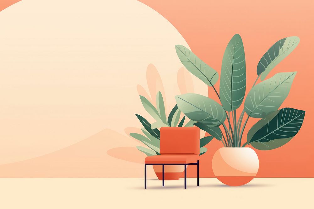 Furniture chair plant leaf. AI generated Image by rawpixel.