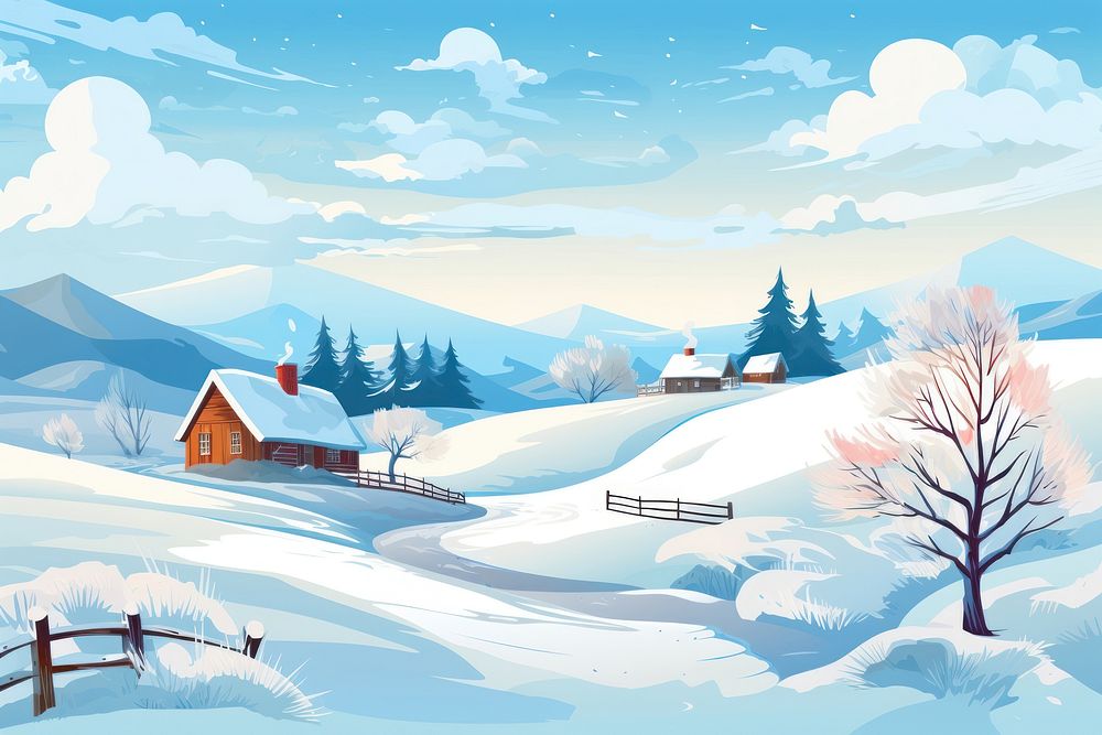 Snow landscape outdoors winter. AI generated Image by rawpixel.