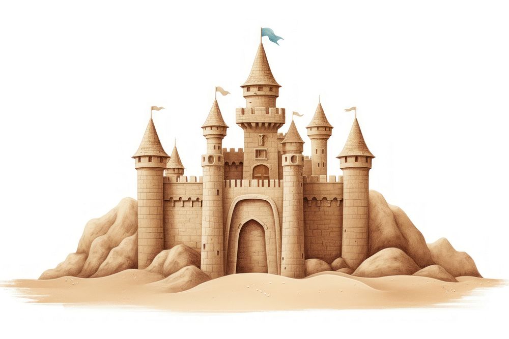 Castle sand architecture building. AI generated Image by rawpixel.