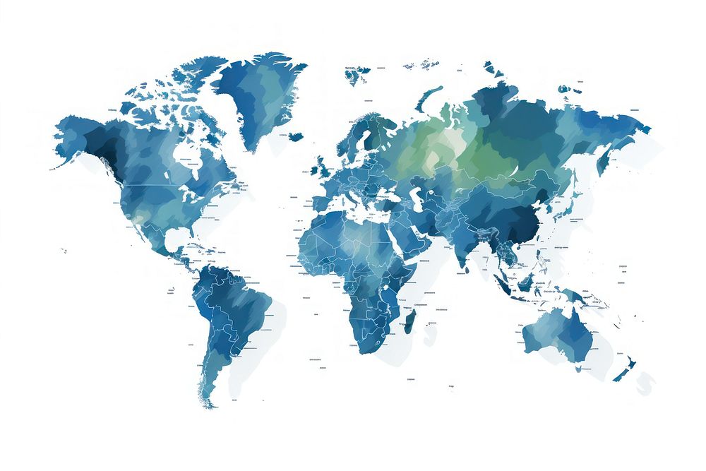 Map world white background topography. AI generated Image by rawpixel.