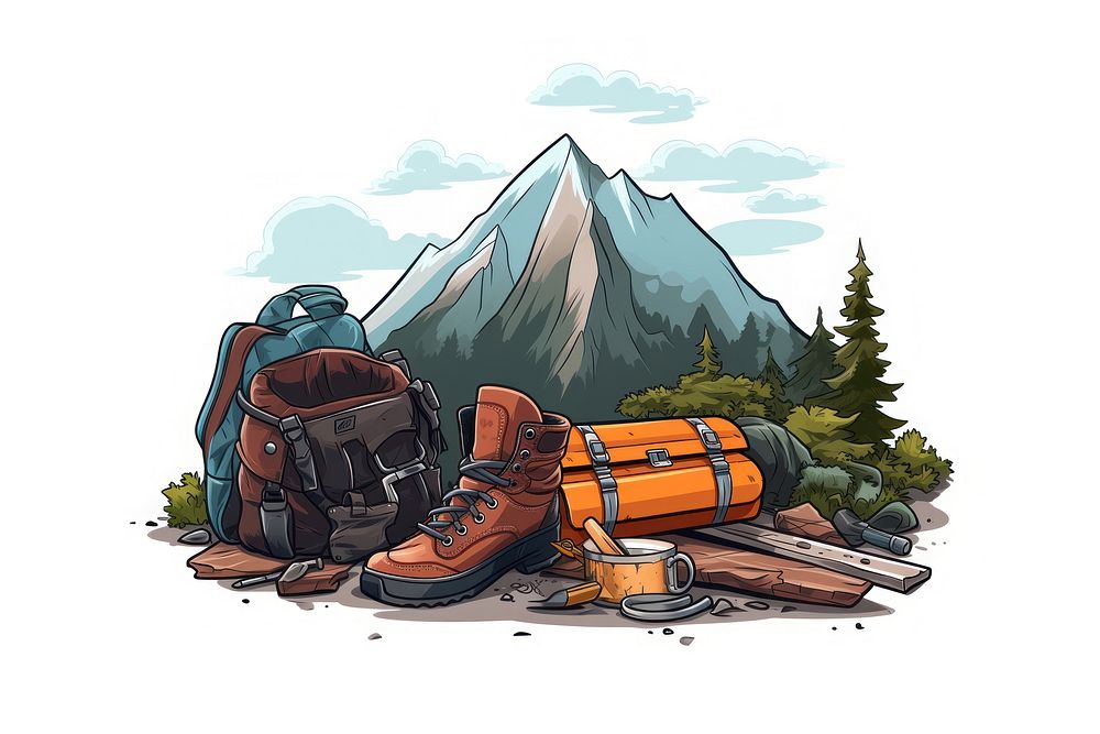 Footwear backpack outdoors nature. AI generated Image by rawpixel.