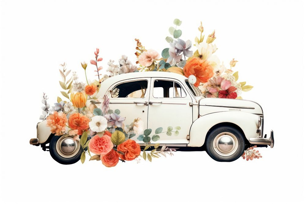Flower car vehicle pattern. AI generated Image by rawpixel.