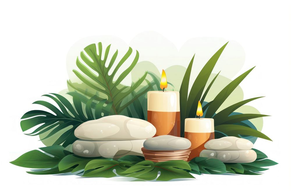 Plant spa cartoon candle. AI generated Image by rawpixel.