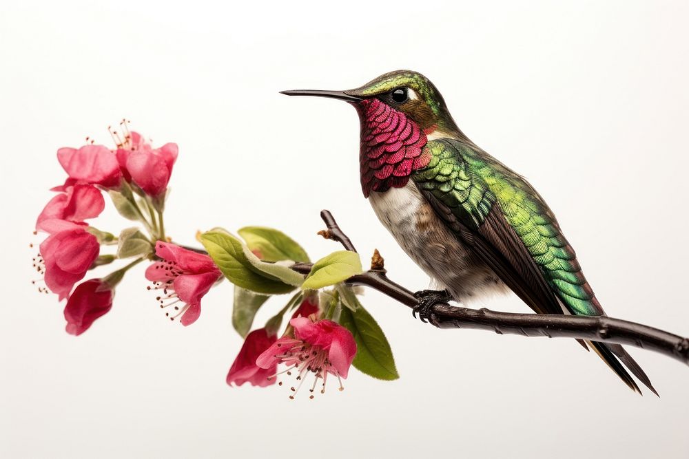 Hummingbird animal branch flower. 