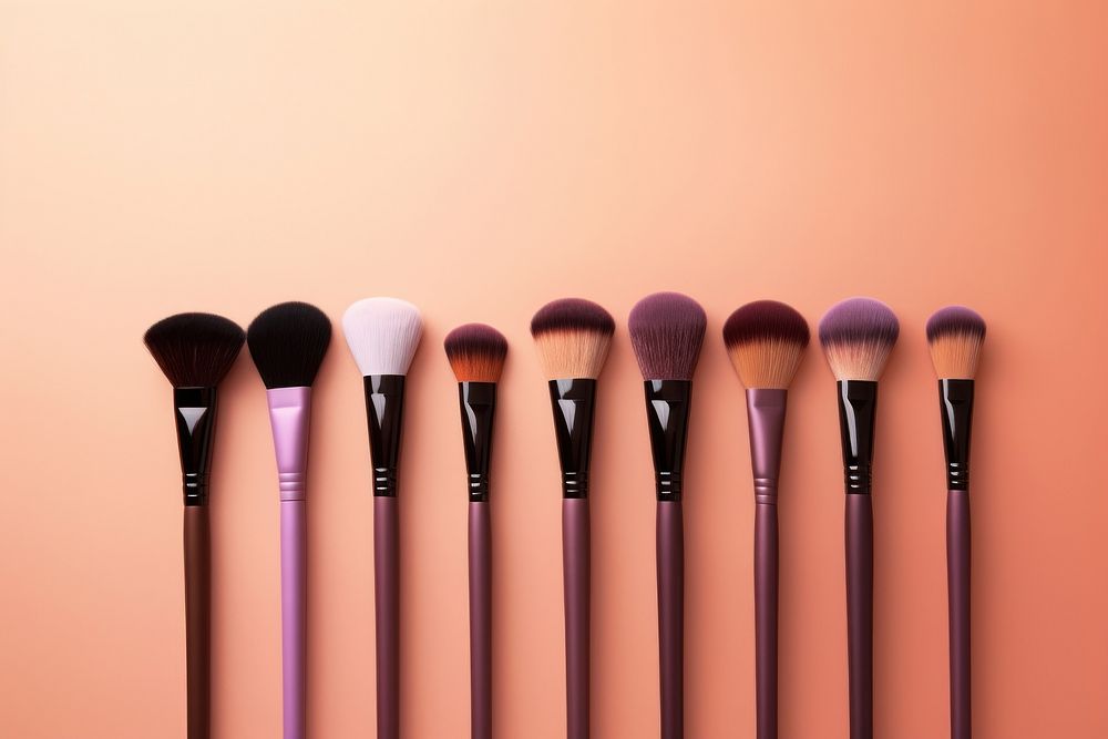 Cosmetics brush variation purple. AI generated Image by rawpixel.