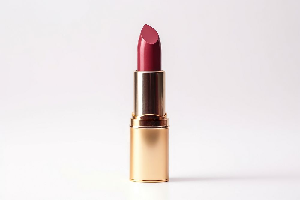 Lipstick cosmetics white background magenta. 