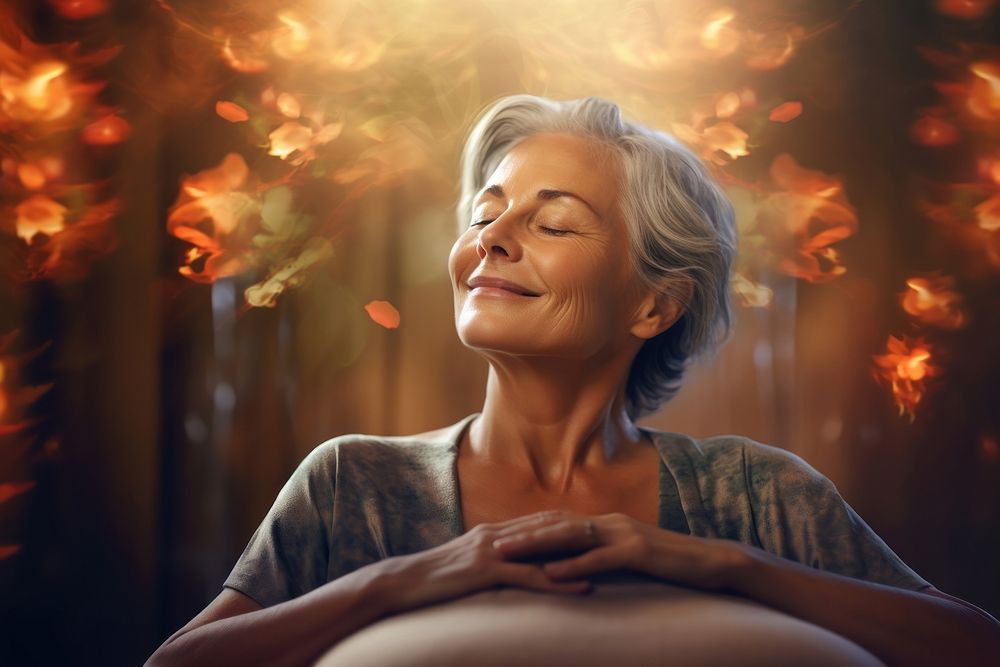 Adult woman spa contemplation. AI generated Image by rawpixel.
