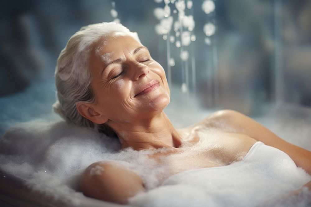 Bathing bathtub adult woman. AI generated Image by rawpixel.