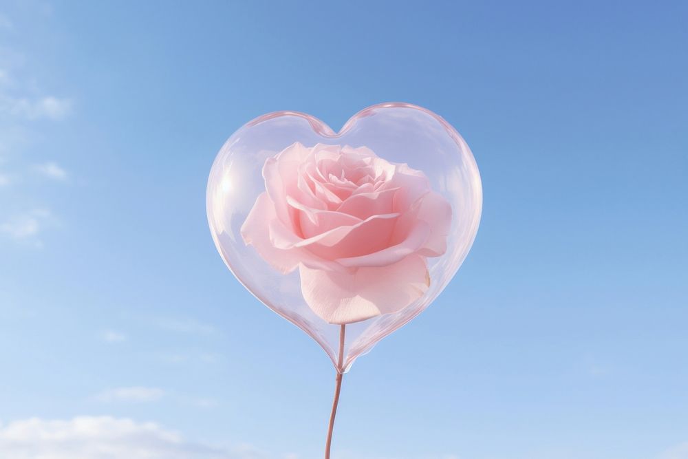Balloon heart rose pink. AI generated Image by rawpixel.