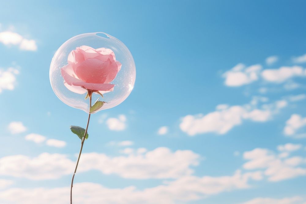 Rose sky outdoors flower. AI generated Image by rawpixel.
