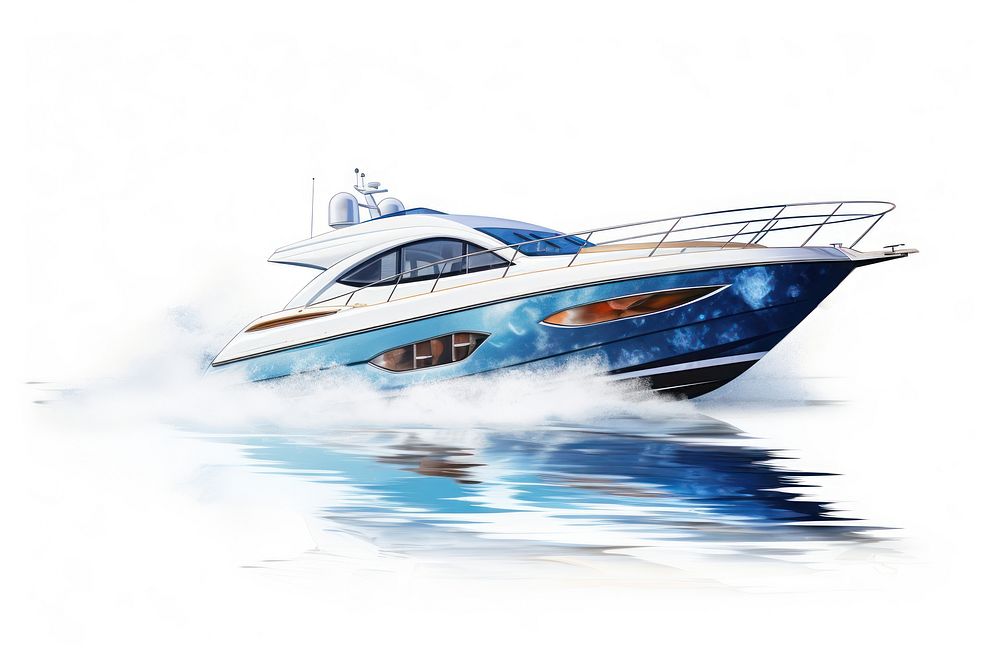 Yacht boat vehicle white background. AI generated Image by rawpixel.