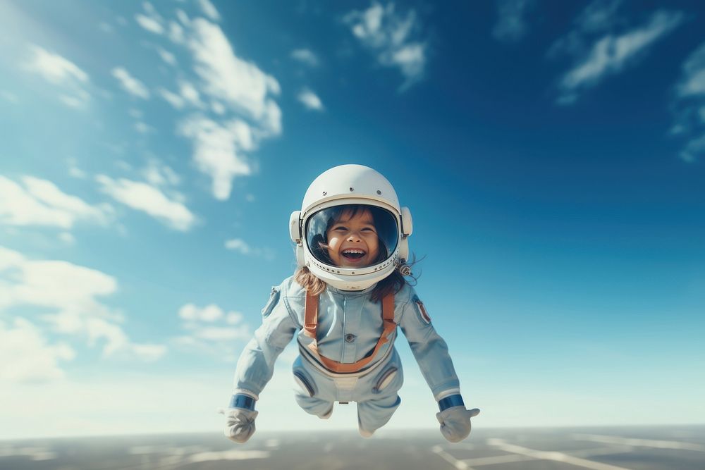 Astronaut adventure smiling helmet. AI generated Image by rawpixel.