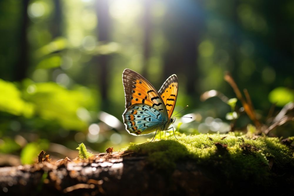 Butterfly outdoors nature forest. AI generated Image by rawpixel.