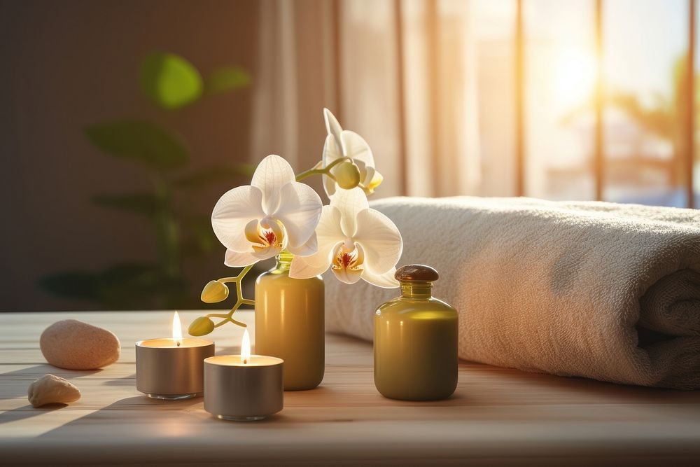 Lighting flower plant table. 