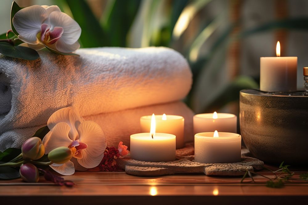 Candle lighting spa spirituality. 