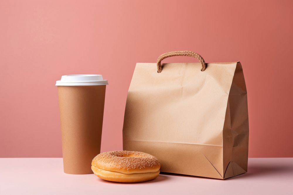 Bag cup handbag bread. AI generated Image by rawpixel.