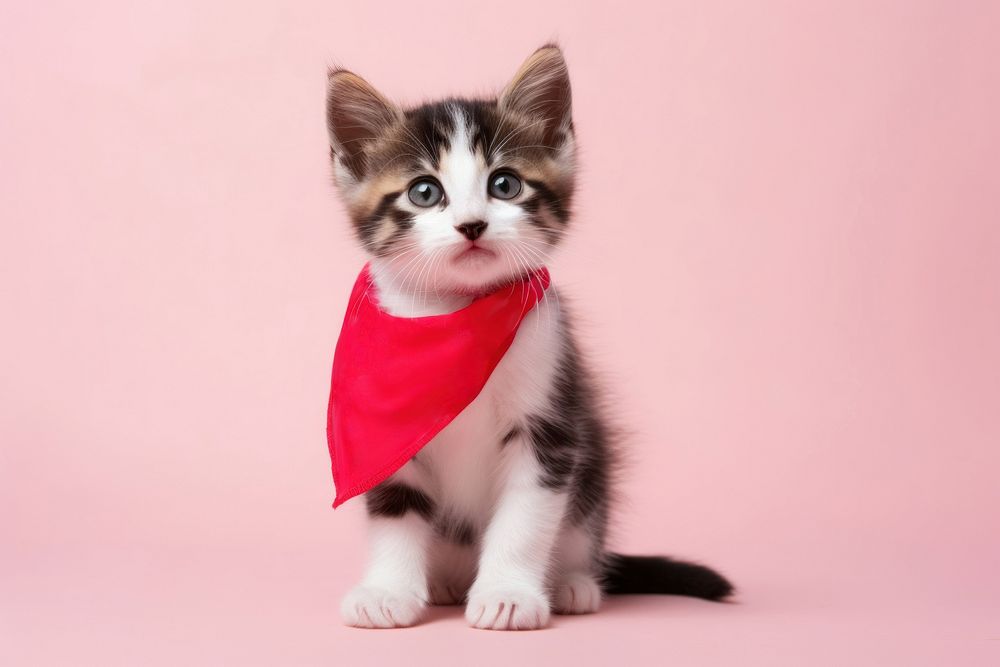 Bandana mammal kitten animal. AI generated Image by rawpixel.