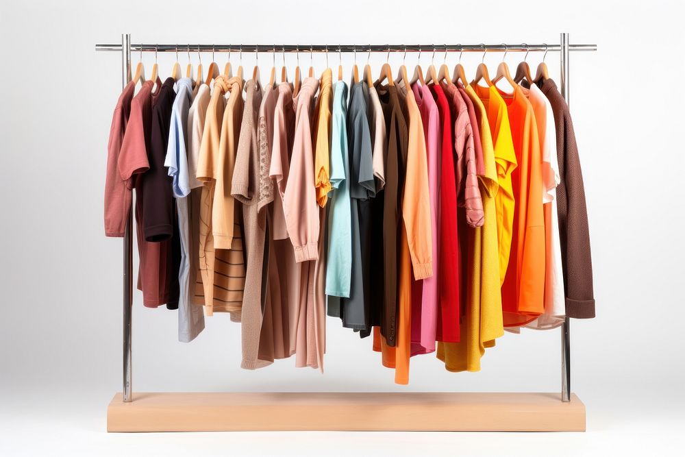 Clothing white background consumerism arrangement. AI generated Image by rawpixel.