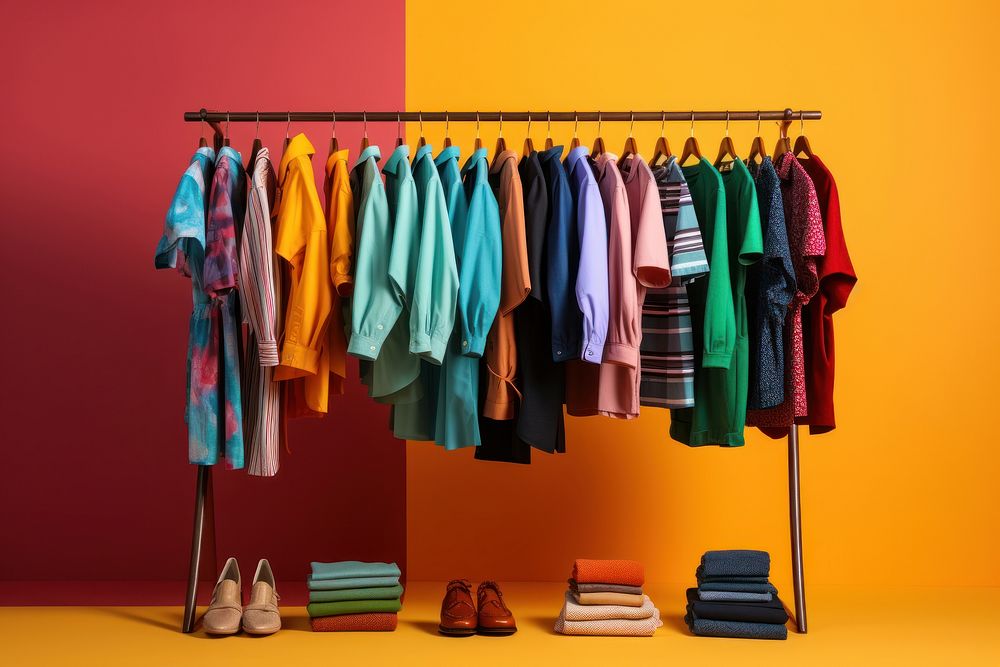 Clothing arrangement consumerism coathanger. AI generated Image by rawpixel.