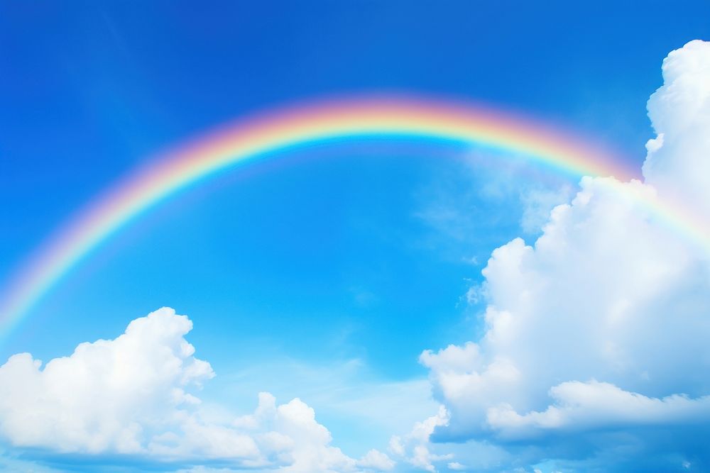 Outdoors rainbow sky backgrounds. AI generated Image by rawpixel.